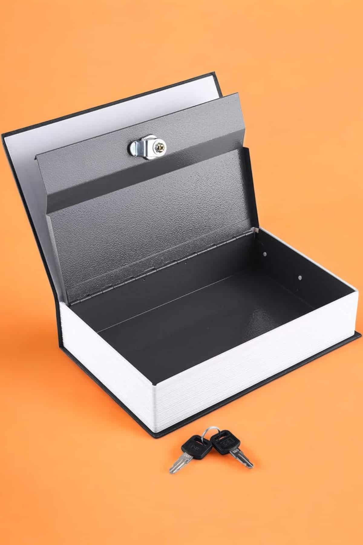 Gizli Kasa İngilizce Sözlüğü Kitap Görünümlü Anahtarlı Gizli Mini Çelik Kasa Kilitli - Görsel 4