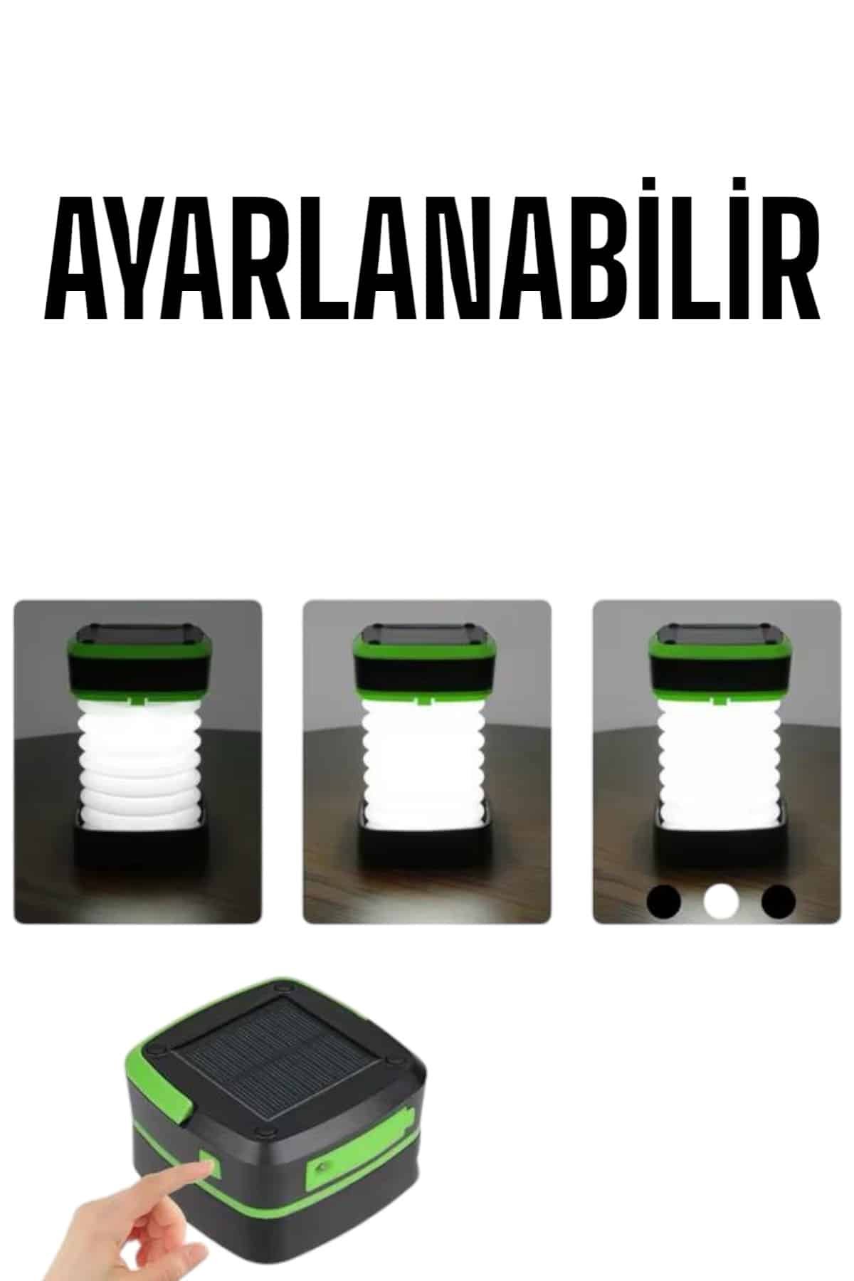 Güneş Enerjili Led Lamba Kamp Lambası Katlanabilir Lamba USB Şarjlı - Görsel 5