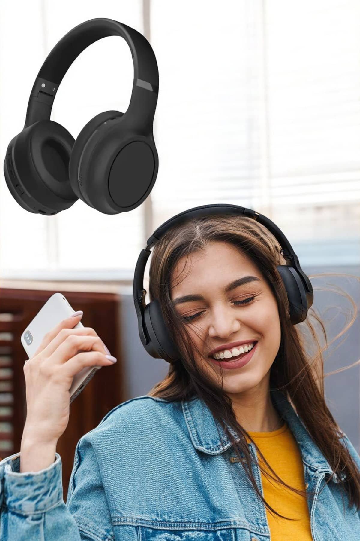 Kulak Üstü Kablosuz Bluetooth Kulaklık Gürültü Önleyici Uzun Şarj Süreli - Görsel 3