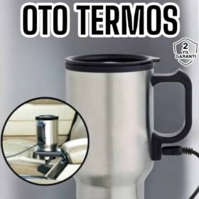 Araç İçi Çelik Su Isıtıcı Termos Bardak Çakmak Girişli Kupa Görünümlü