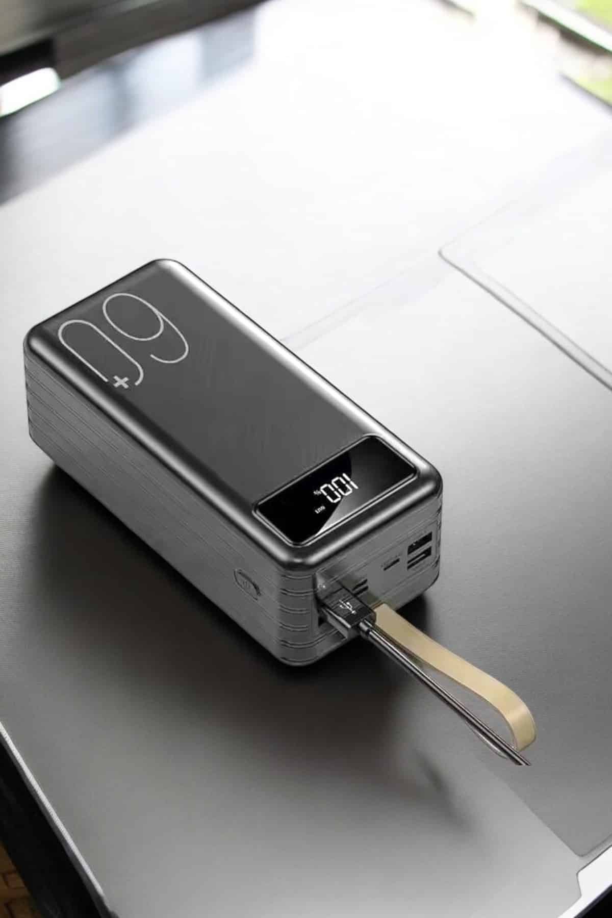 Powerbank 60.000 MAH Dijital Göstergeli 4 Portlu Taşınabilir - Görsel 3