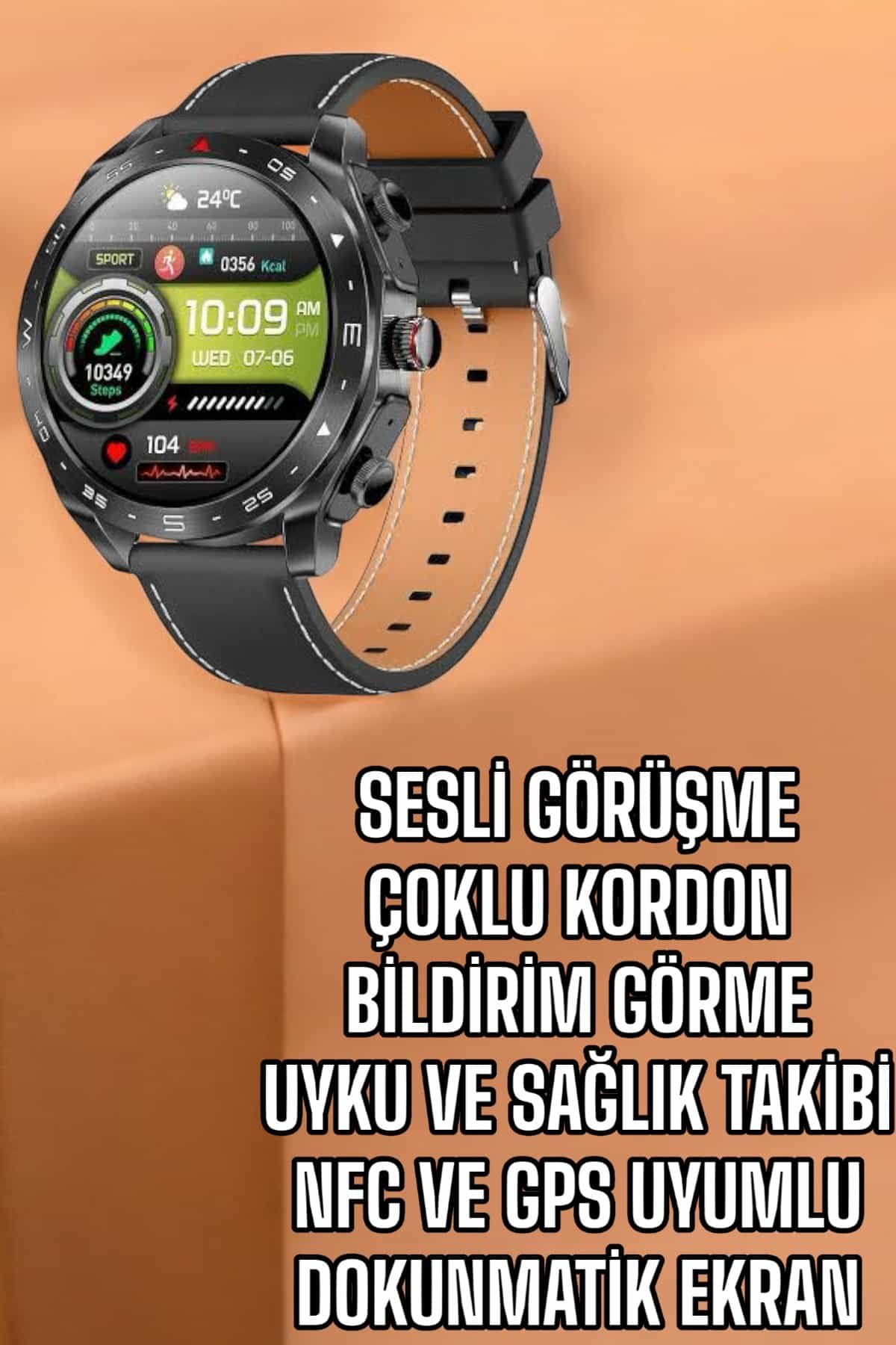 Akıllı Saat Nabız Ölçer Uyku Takibi Sesli Görüşme Bildirim Görme - Görsel 2