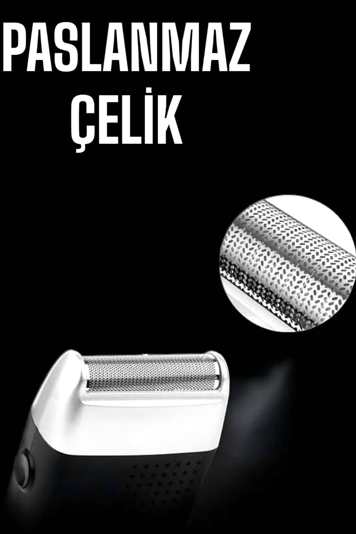 Tıraş Makinesi Islak Ve Kuru Kullanıma Uygun Kablosuz Taşınabilir - Görsel 4