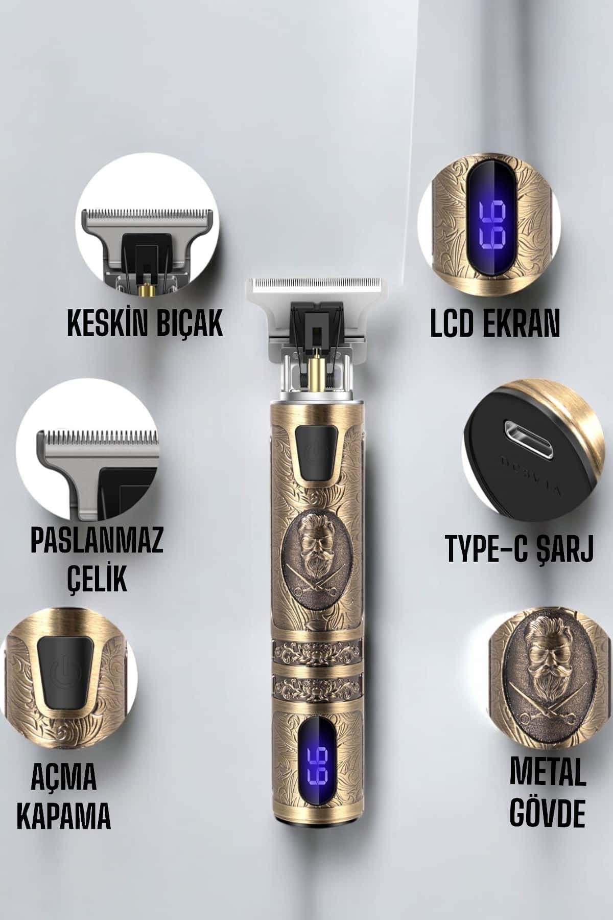 Çizik Tıraş Makinesi Şarjlı Paslanmaz Çelik Bıçaklı Uzun Ömürlü - Görsel 3