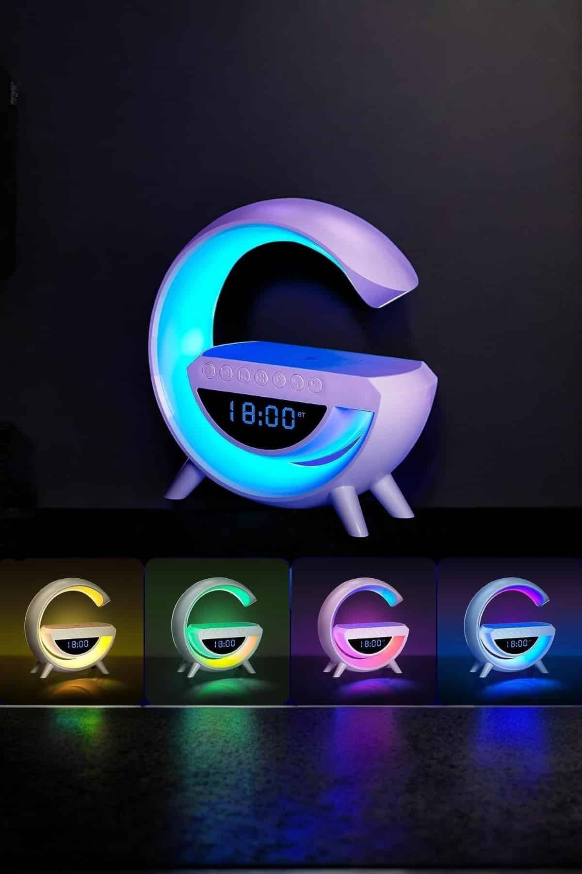 Android Uyumlu Akıllı Bluetooth Hoparlör Kablosuz Şarj Cihazı Standı - Görsel 2