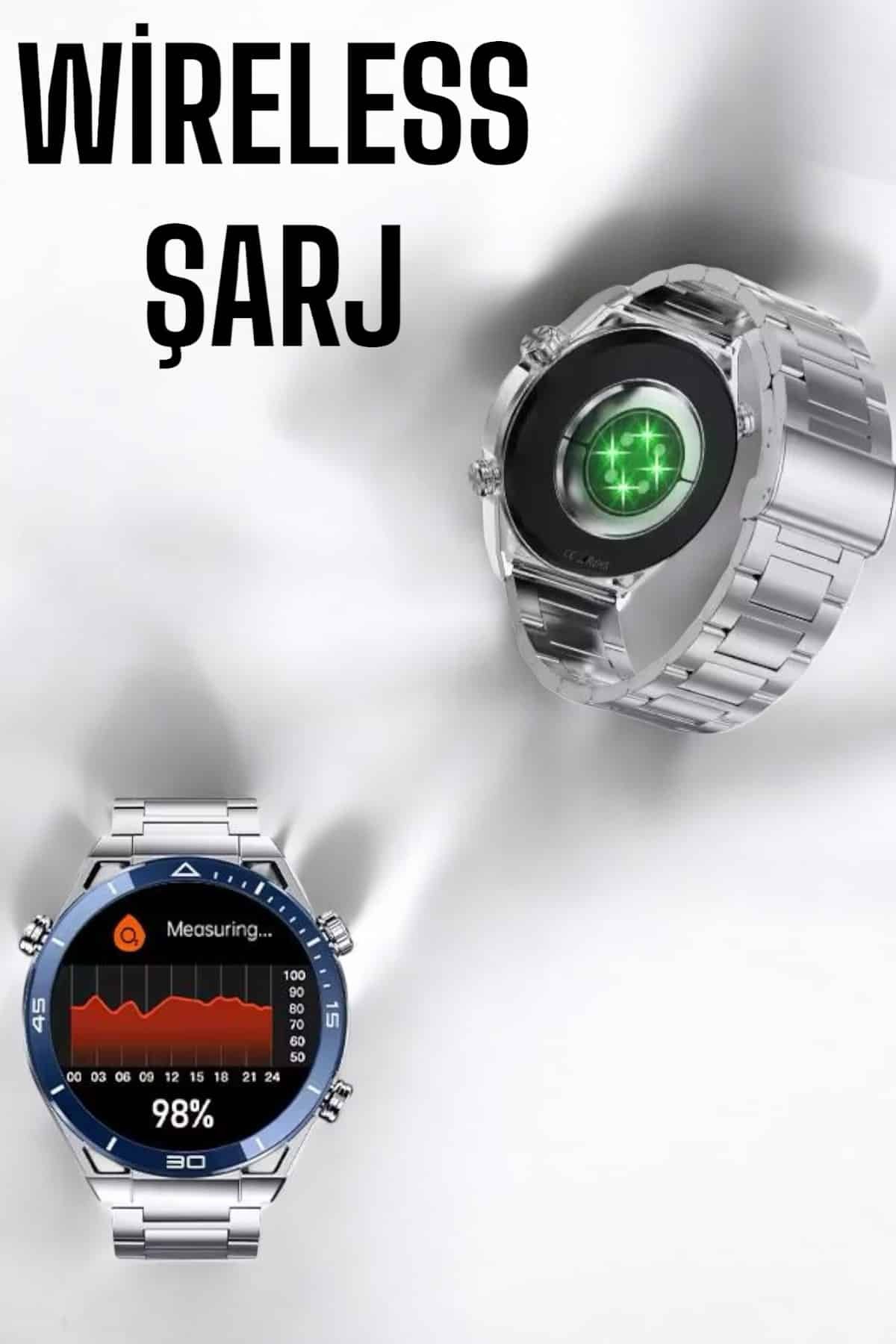 Akıllı Saat Yeni Nesil 2024 Model Metal Kordonlu Bluetooth Bağlantılı - Görsel 3