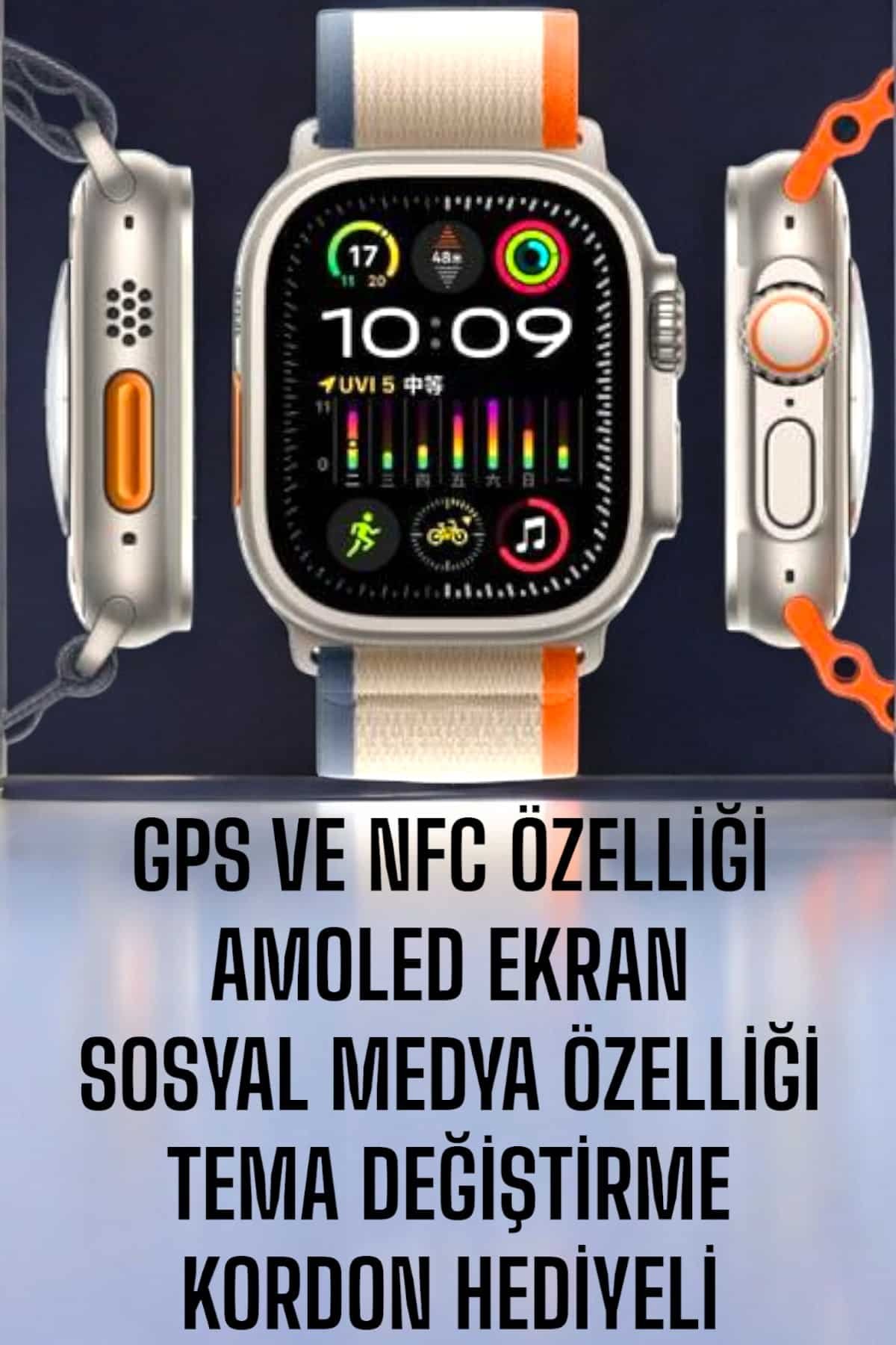Akıllı Saat Amoled Ekran NFC Uyumlu Spor Modları Android ve İOS Uyumlu - Görsel 2
