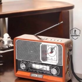 Ahşap Görünümlü Retro Bluetooth Radyo USBAUX Ve SD Kart Girişli