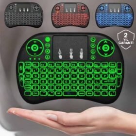 TV Uyumlu Mini Klavye Q Klavye Işıklı Tüm Cihazlara Uyumlu