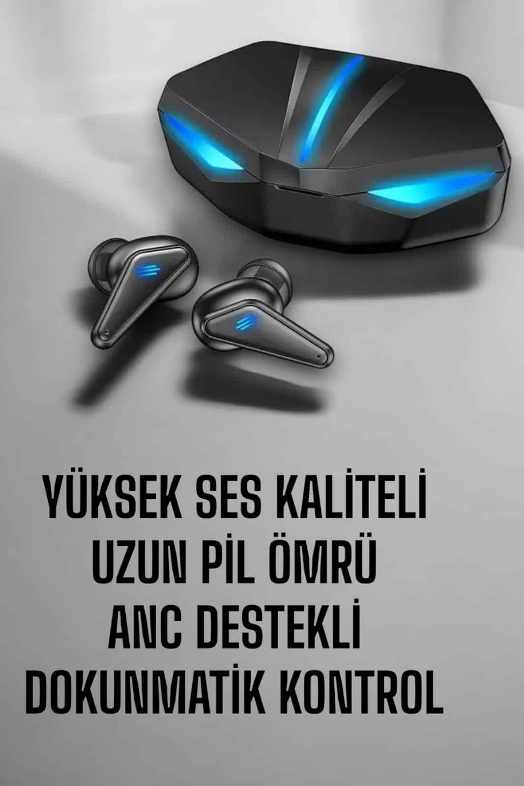Bluetooth Oyuncu Kulaklığı Led Işıklı Kablosuz ANC Özelliği - Görsel 2