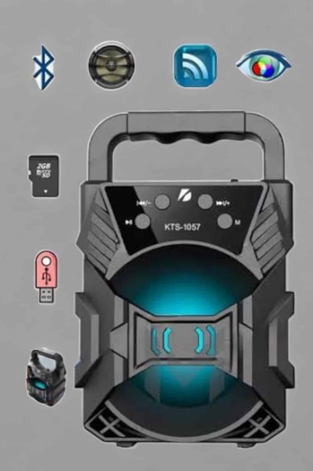 Yüksek Performanslı Bluetooth Hoparlör Kablosuz Taşınabilir - Görsel 2