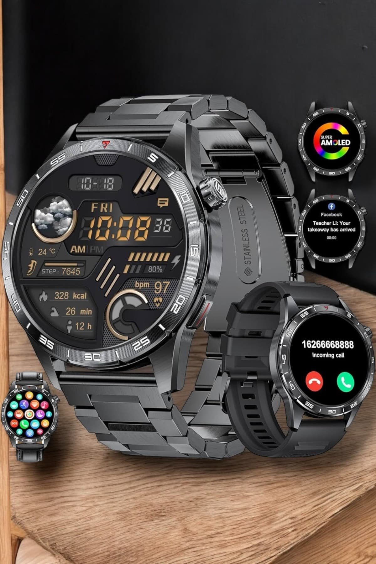 Akıllı Saat Arama Cevaplayan Titreşim Özelliğiyle Bildirim Görebilen - Görsel 5