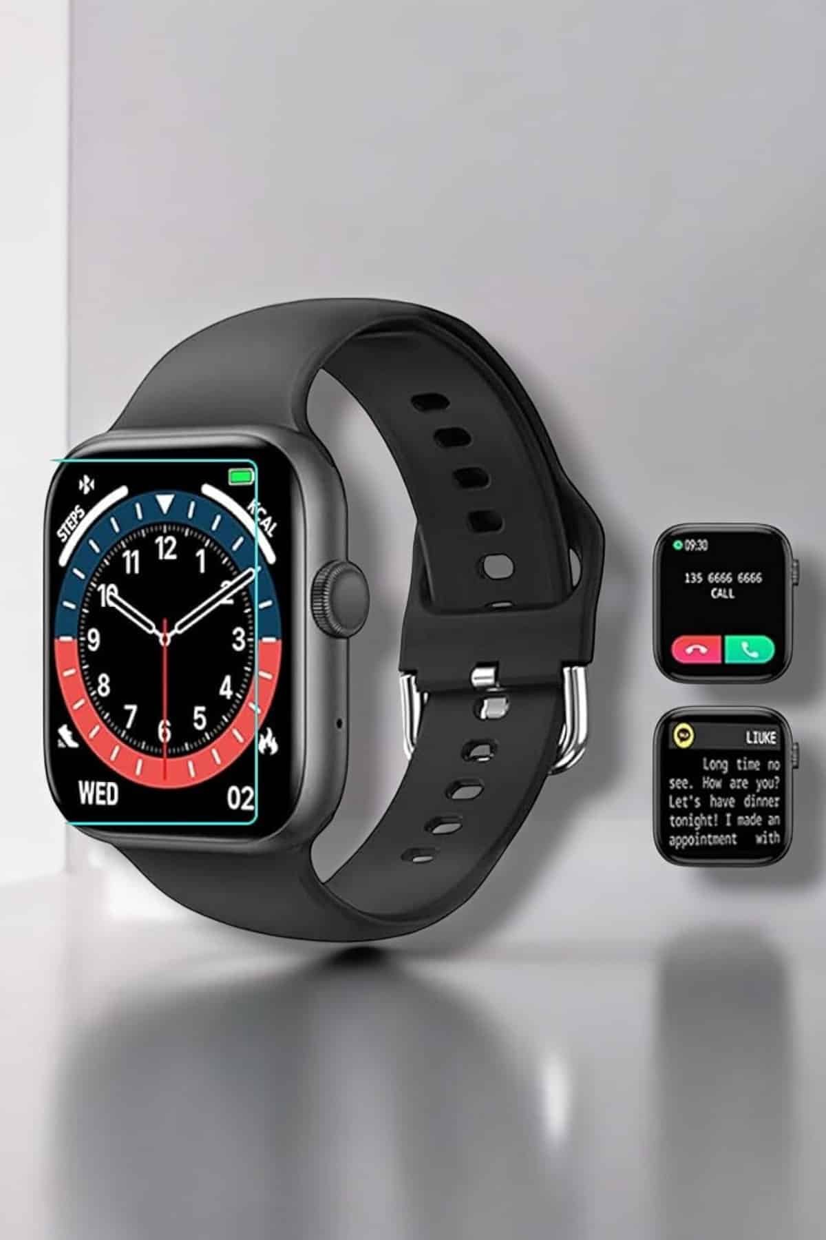 Akıllı Saat Adım Sayar Kalp Atışı İzleme Dokunmatik Bluetooth Bağlantılı - Görsel 5