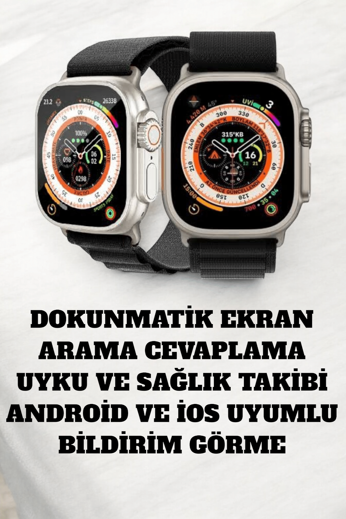 49MM Ekranlı Kan Basıncı ve Adımsayar Özellikli Bluetooth Akıllı Saat - Görsel 4