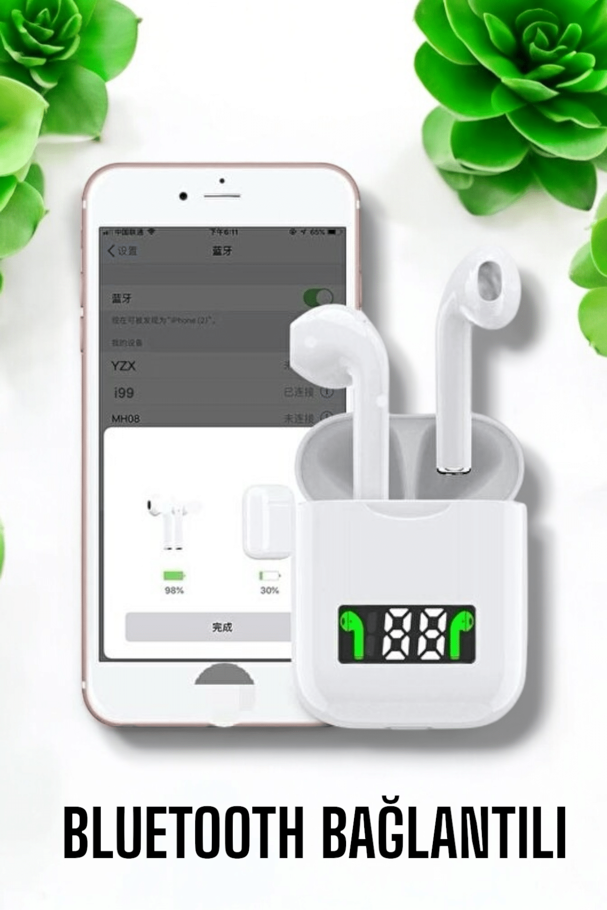 Kablosuz Müzik Keyfi Sunan LED Şarjlı TWS Bluetooth Kulaklık - Görsel 4