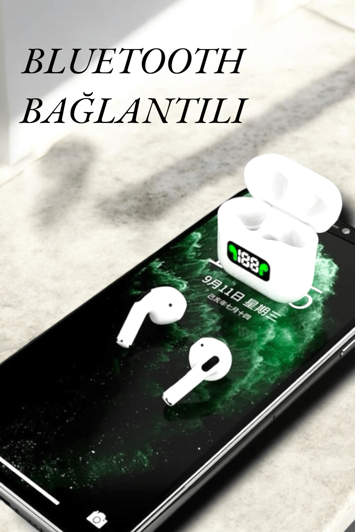 Dokunmatik Kontrol ve LED Göstergeli TWS Bluetooth Kulaklık - Görsel 3