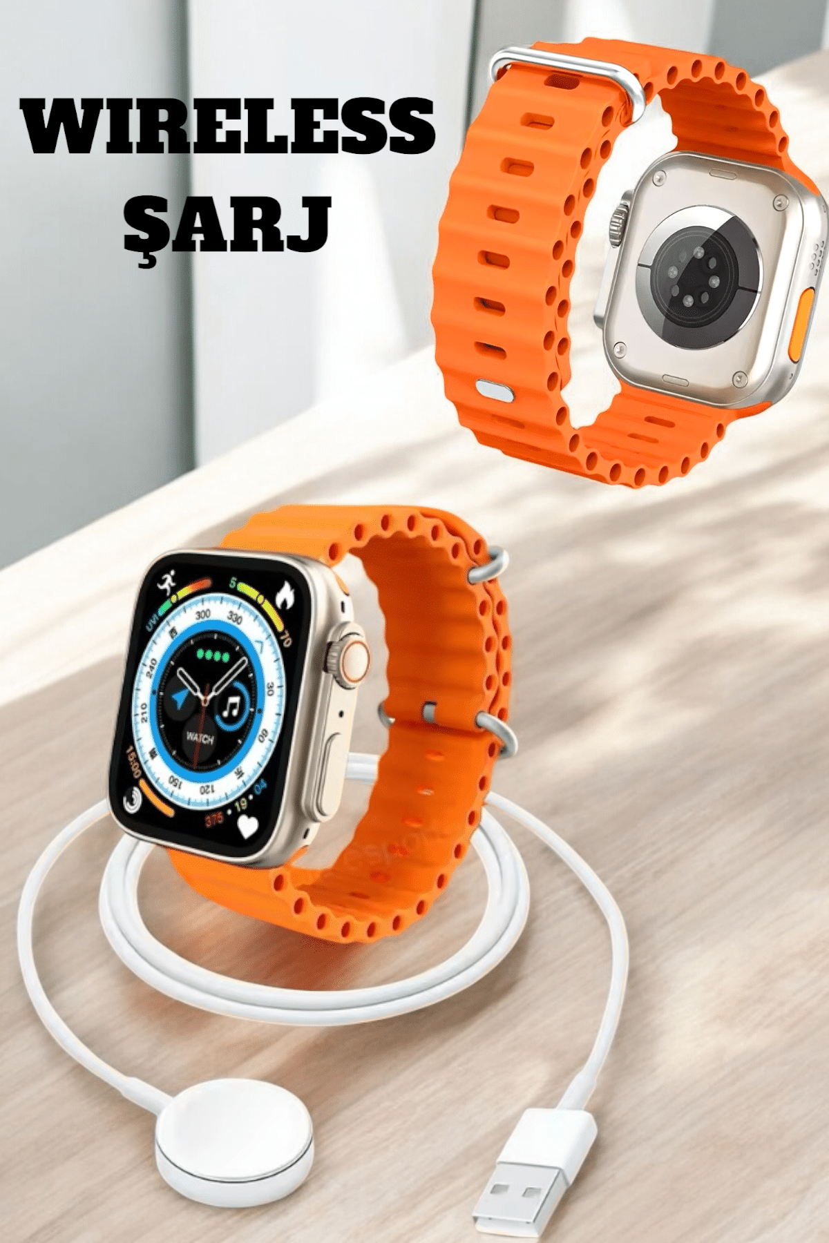 Kablosuz Şarjlı Çağrı ve Müzik Kontrolü Sağlayan Akıllı Saat - Görsel 3