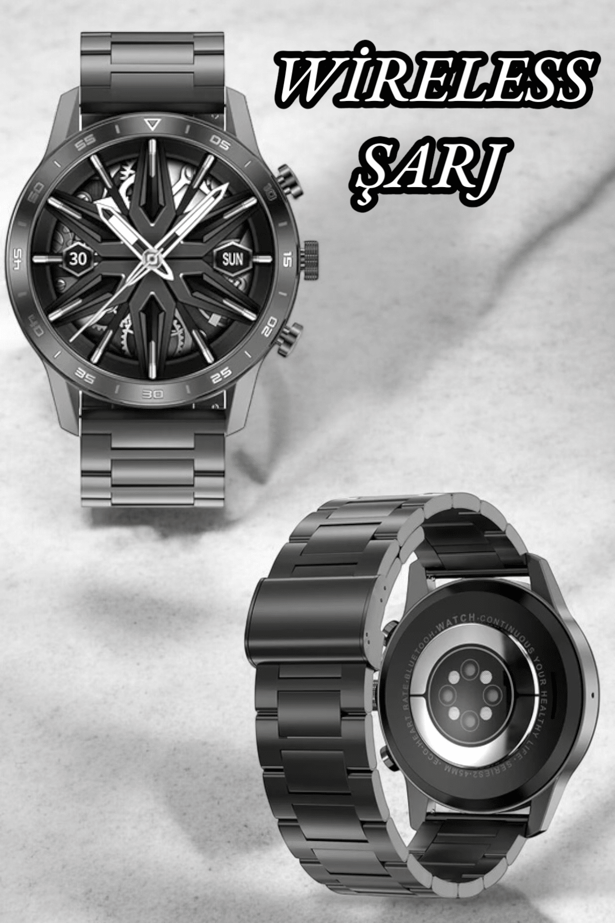 Suya Dayanıklı Dokunmatik Akıllı Saat Bluetooth 5.0 Sesli Asistan ve Sağlık Takibi - Görsel 5