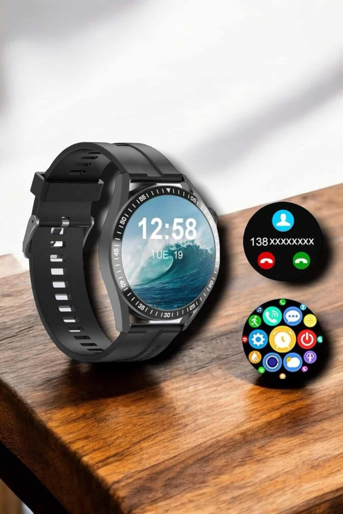 NFC ve Kablosuz Şarjlı Akıllı Saat EKG Nabız & Spor Modları ile iOS ve Android Uyumlu - Görsel 3