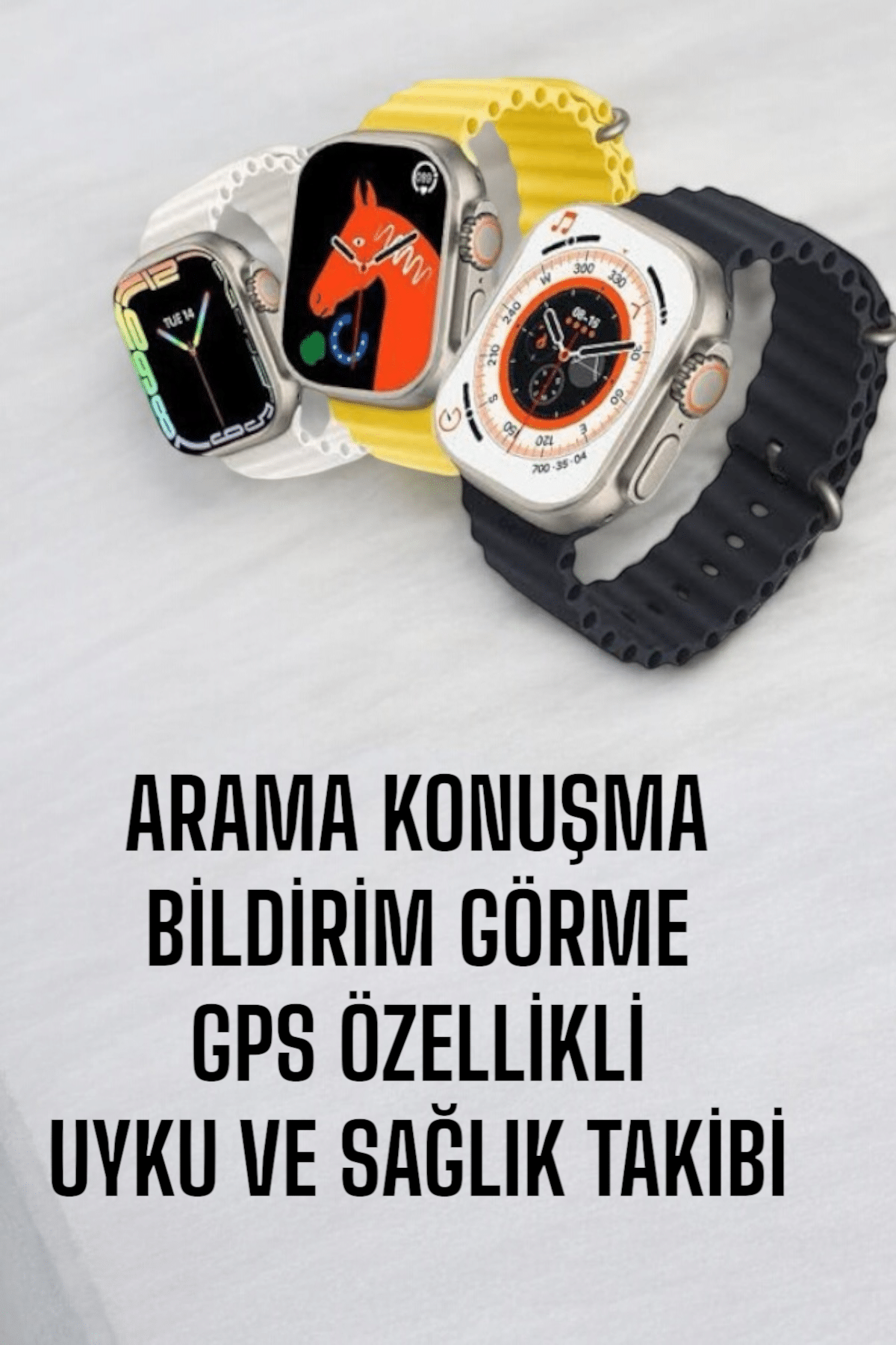 45 MM Gri Kasa Ultra Akıllı Saat Sesli Görüşme Sağlık Takibi Suya Dayanıklı - Görsel 5