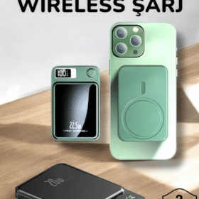 iOS Uyumlu 22.5W Hızlı Şarj Magsafe Powerbank Dijital Göstergeli 10.000 mAh