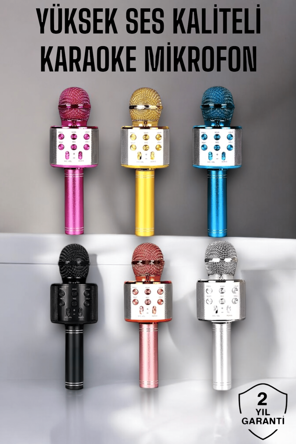 Kablosuz Bluetooth Karaoke Mikrofon USB ve AUX Girişli Yüksek Ses Kalitesi