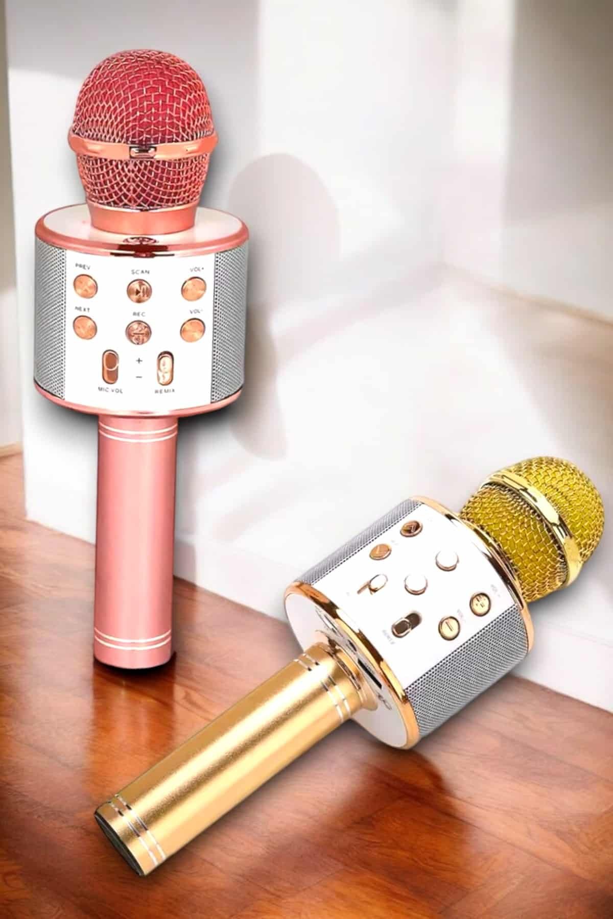 Kablosuz Bluetooth Karaoke Mikrofon USB ve AUX Girişli Yüksek Ses Kalitesi - Görsel 2