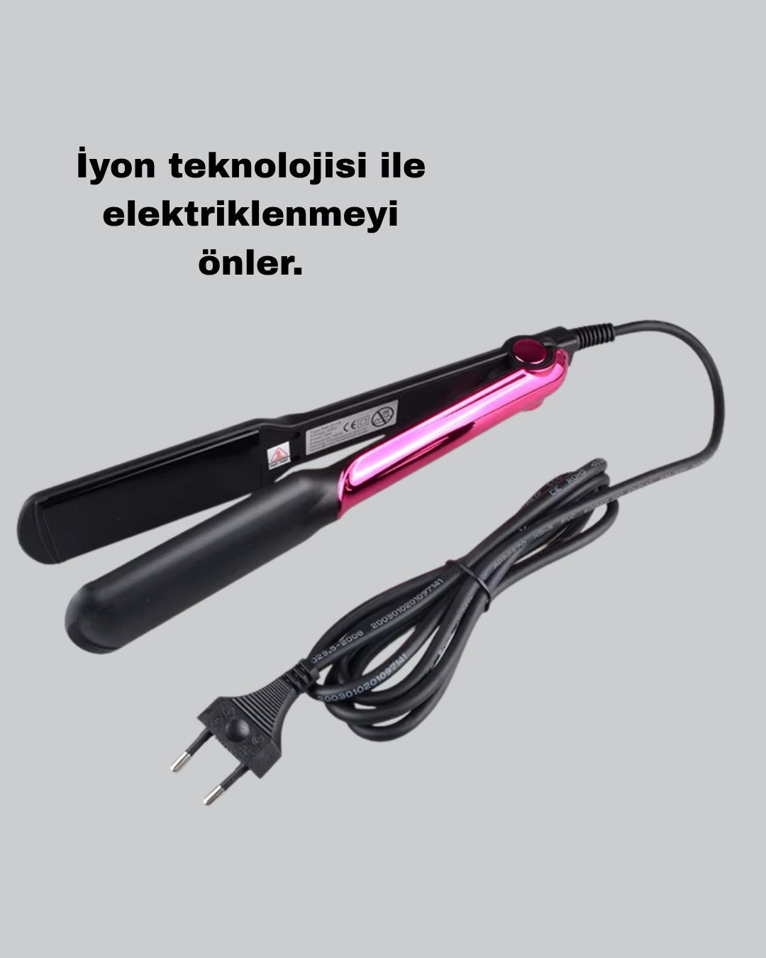 Seramik Plakalı Saç Düzleştirici – Plaka Kilitli ve Elektriklenme Önleyici - Görsel 5