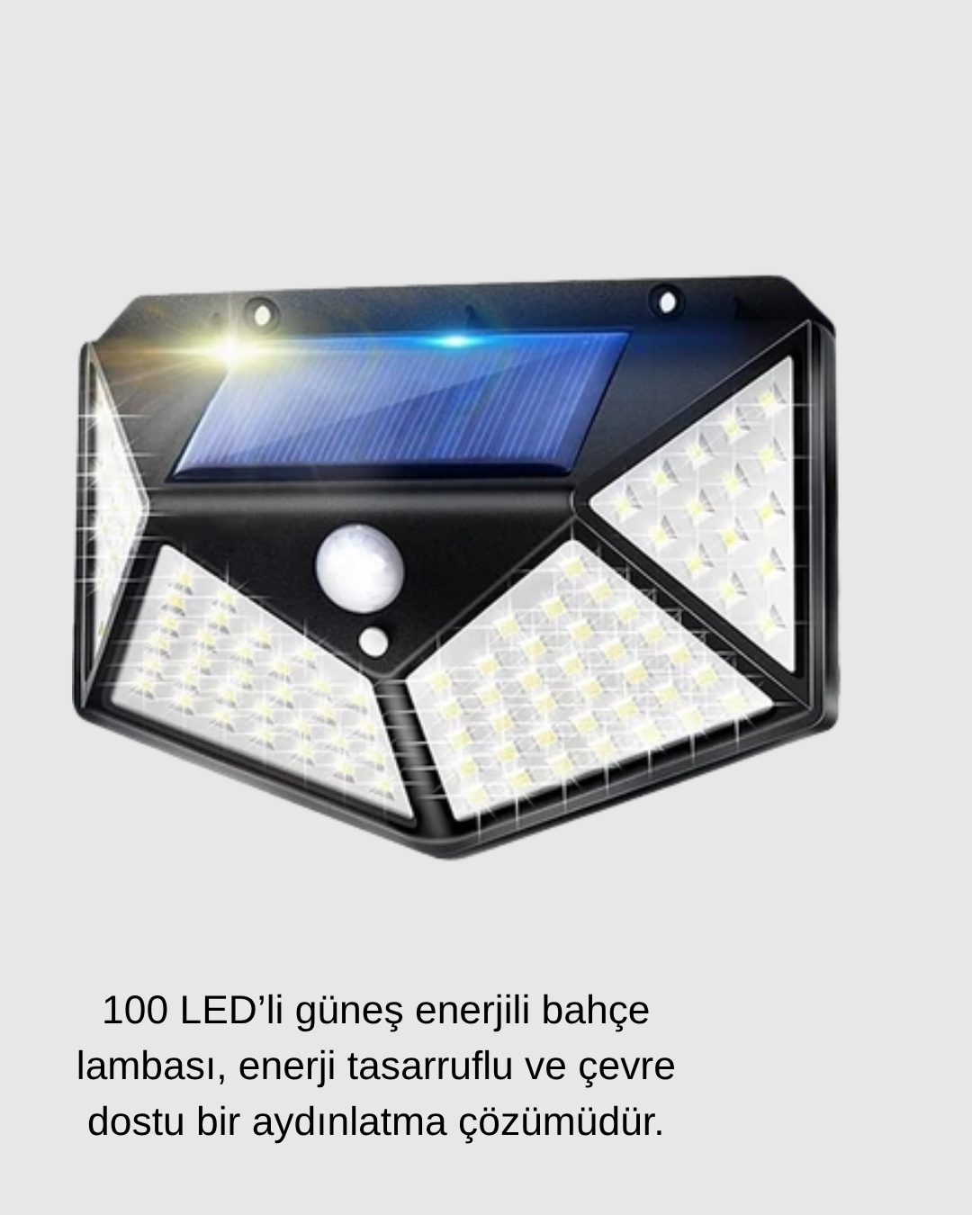 Solar Güçlü 100 LED Bahçe Lambası – Enerji Tasarruflu Suya Dayanıklı ve Geniş Açılı Işık - Görsel 2