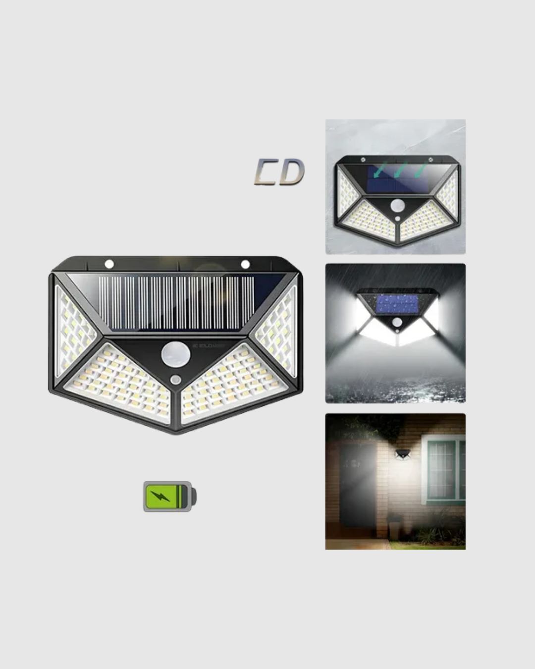 Solar Güçlü 100 LED Bahçe Lambası – Enerji Tasarruflu Suya Dayanıklı ve Geniş Açılı Işık - Görsel 5