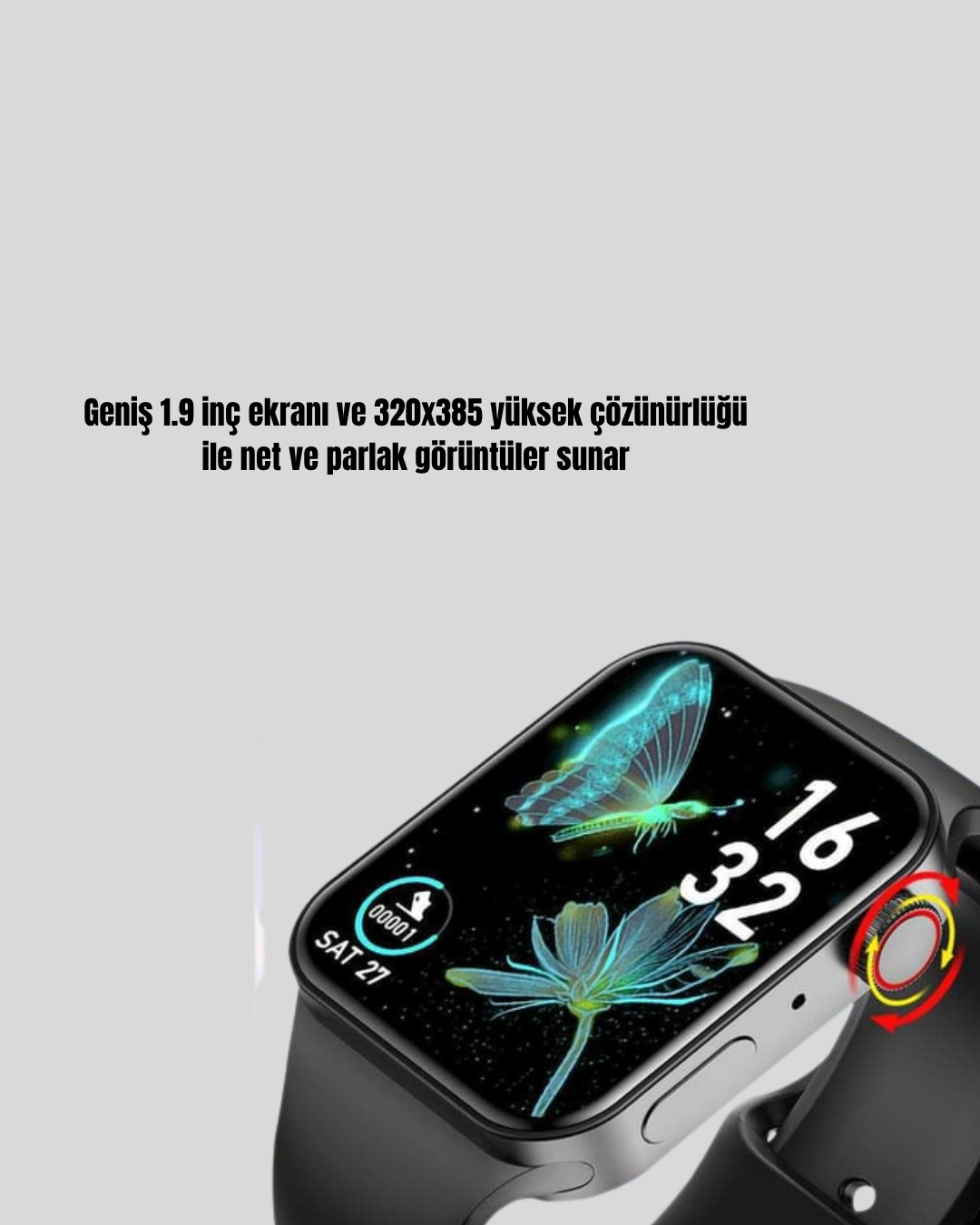 Yüksek Çözünürlüklü 1.9" Akıllı Saat – 5-6 Gün Aktif Kullanım Şık ve Modern Tasarım - Görsel 5