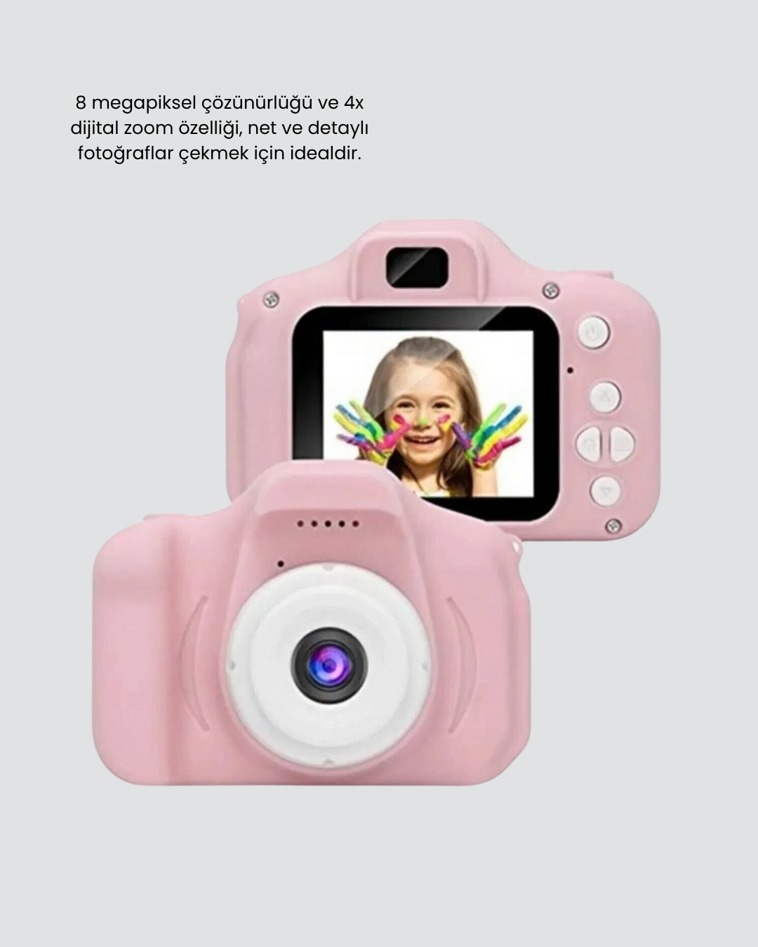 Pembe Mini 1080p HD Çocuk Kamera – 8MP Video KaydıTF Kart Destekli - Görsel 4