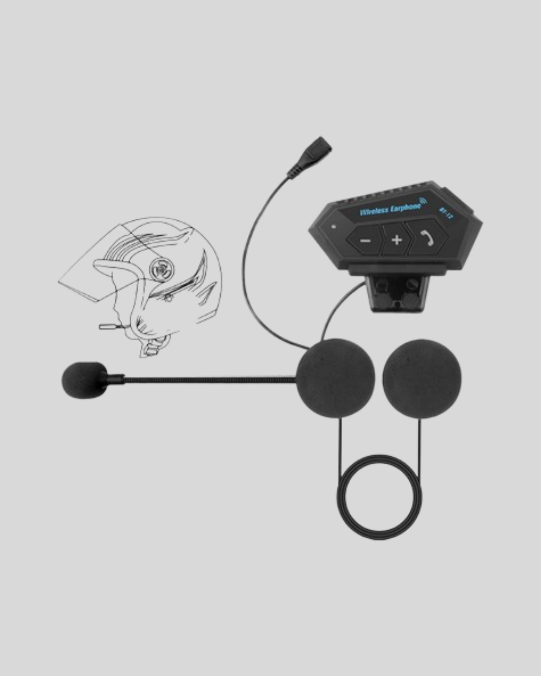 Motosiklet Kaskı İçin Bluetooth Kulaklık – Kablosuz Mikrofonlu Gürültü Azaltmalı BT22 - Görsel 3