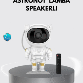 Astronot Şekilli Galaxy Projeksiyon Lambası Nebula Efektli Dekoratif Lamba
