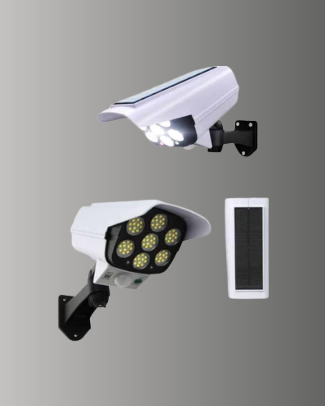 77 LED'li Güneş Enerjili Güvenlik Lambası ve Kukla Kamera – Hareket Sensörlü 2400mAh Pilli - Görsel 4