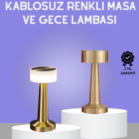 Touch Gece Lambası – Dokunmatik Kontrol Kablosuz Kullanım Metal Gövde