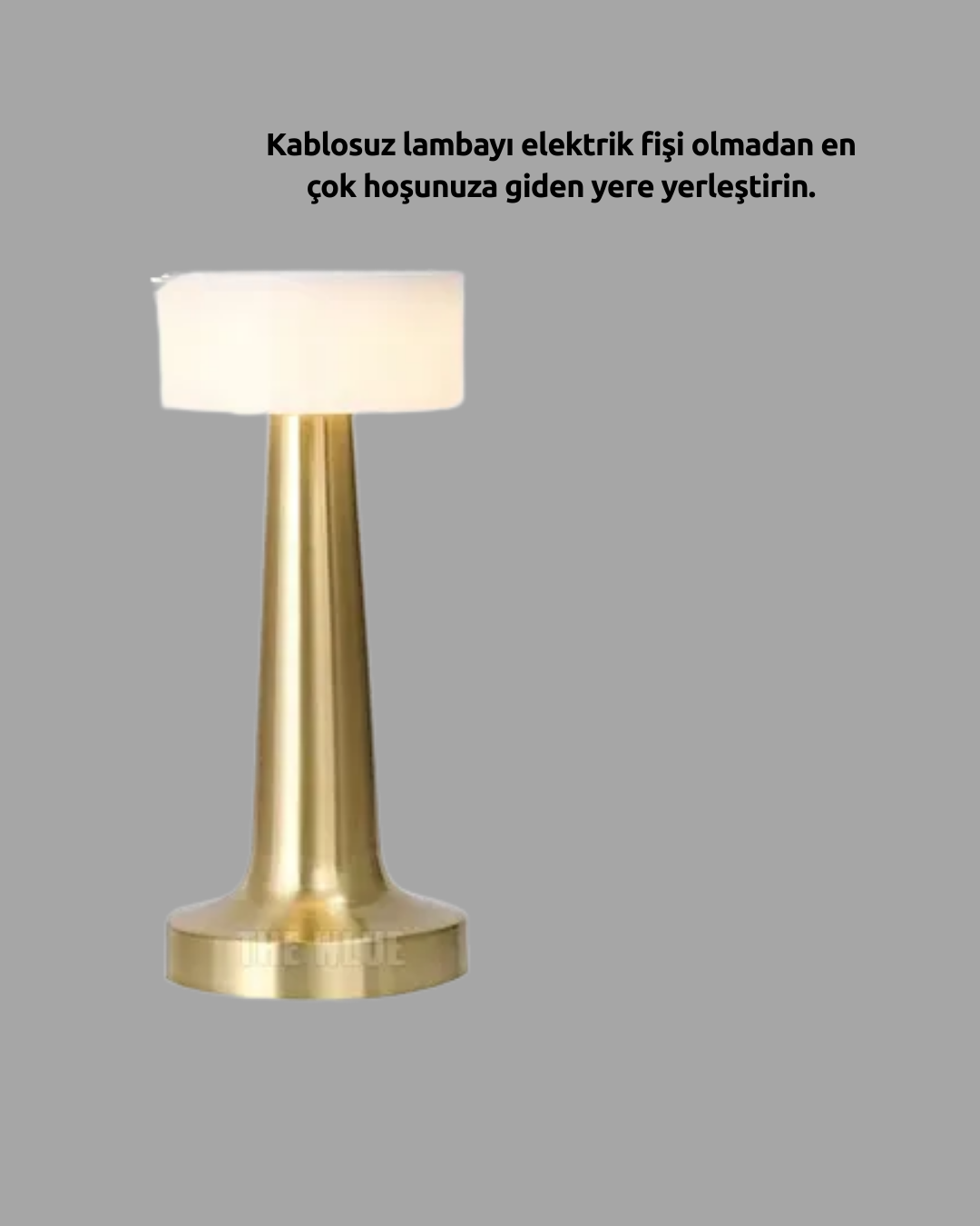 Touch Gece Lambası – Dokunmatik Kontrol Kablosuz Kullanım Metal Gövde - Görsel 3