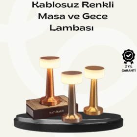 Modern USB'li Kablosuz Masa Lambası – Minimalist Tasarım 3 Farklı Parlaklık