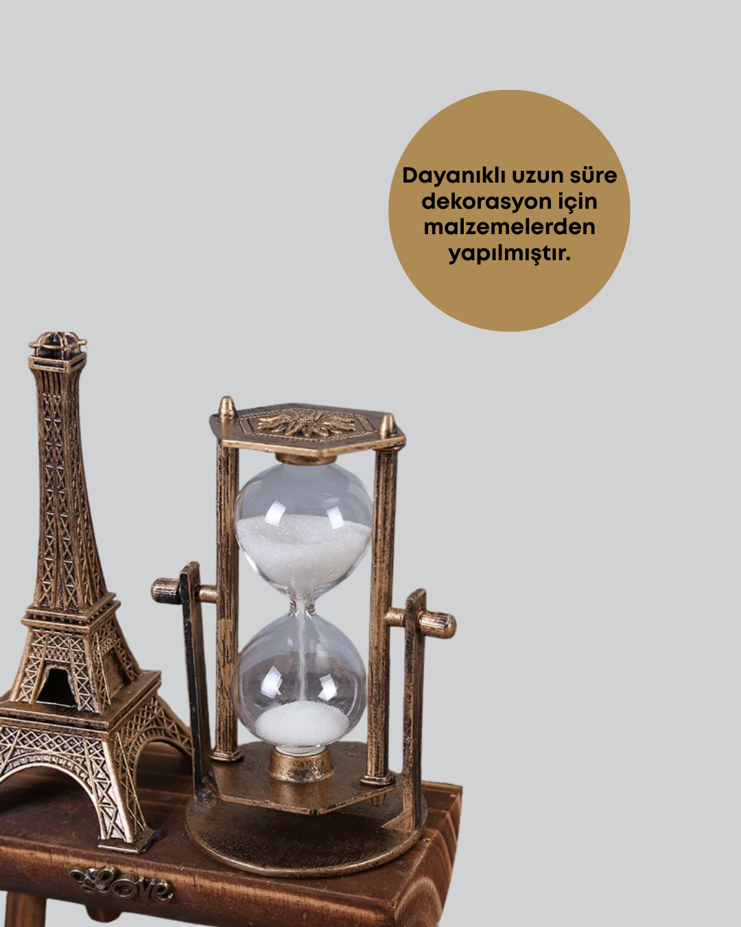 Ev Ofis ve Kafeler İçin Retro Ahşap Kum Saati Dekorasyonu - Görsel 3