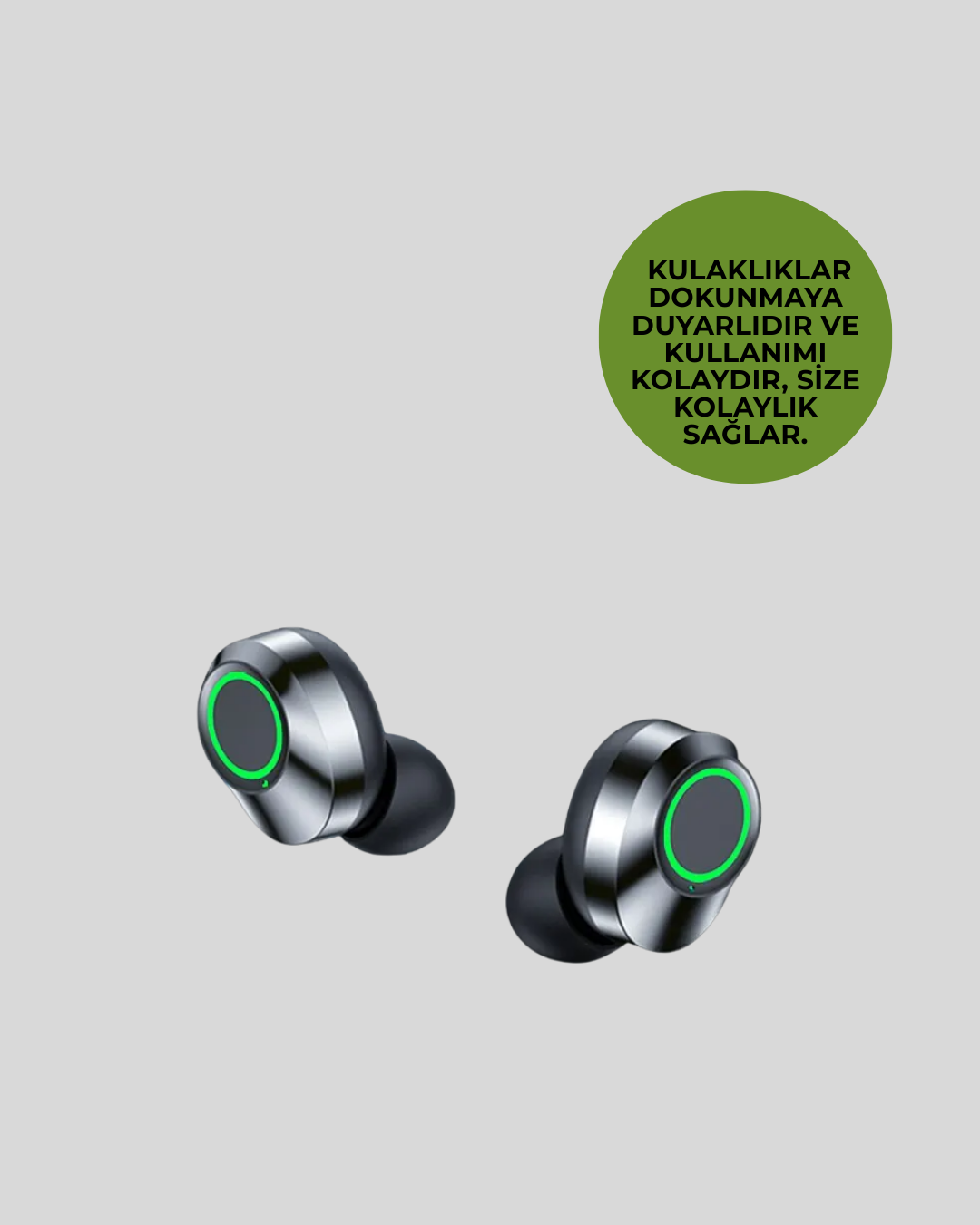 Kablosuz Kulak İçi Bluetooth Kulaklık – Dokunmatik Kontrol ve LED Şarj Ekranı - Görsel 3