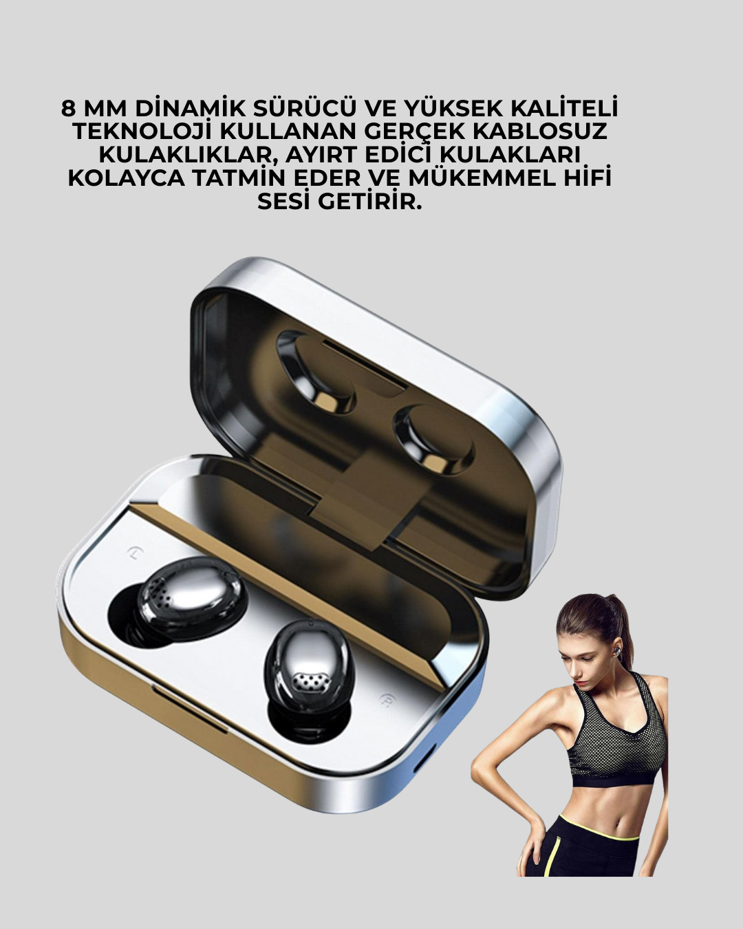 LED Ekranlı Kablosuz Kulaklık – Gürültü Önleyici Mikrofon ve Dokunmatik Özellikli - Görsel 5