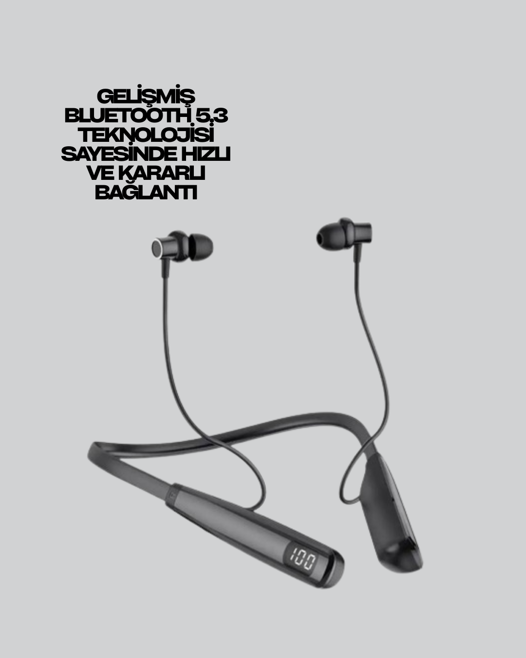 Bluetooth 5.3 Boyun Bantlı Kulaklık – Oyun ve Müzik Modu SD Kart Desteği - Görsel 5