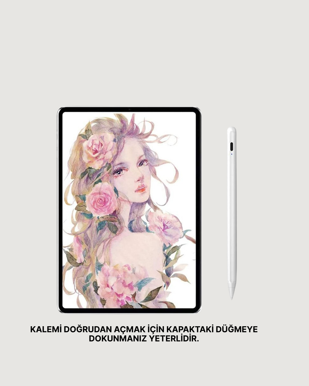 Yüksek Hassasiyetli Eğim Sensörlü Dijital Kalem – USB-C Hızlı Şarjlı - Görsel 4