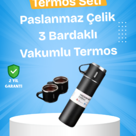 Paslanmaz Çelik Termos Seti | 500 ml Kapasite 6-12 Saat Isı Koruma Hediye Kutulu