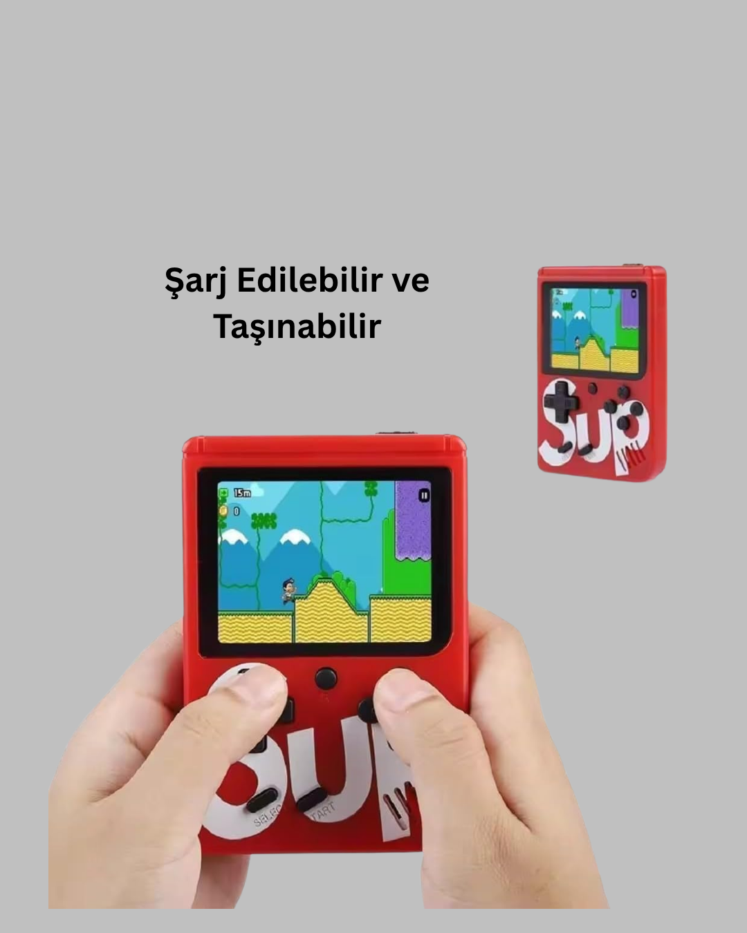 400 Oyunlu Taşınabilir Retro El Konsolu - Görsel 2