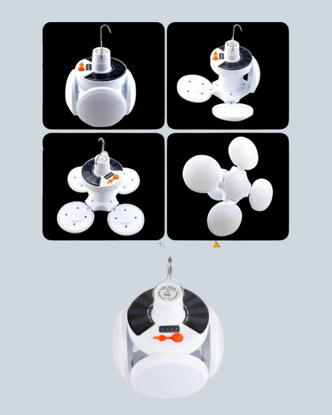 Uzaktan Kumandalı 360 Derece Katlanabilir Solar LED Aydınlatma Çadır Lambası - Görsel 5