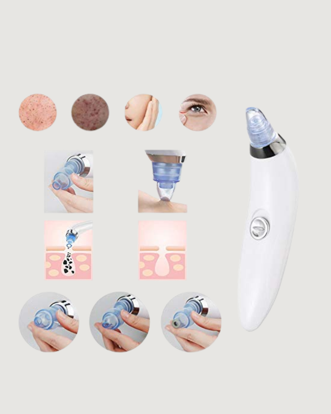 Gözenek Açıcı Buhar Etkili Vakumlu Siyah Nokta Temizleyici – Farklı Cilt Tiplerine Uygun - Görsel 4