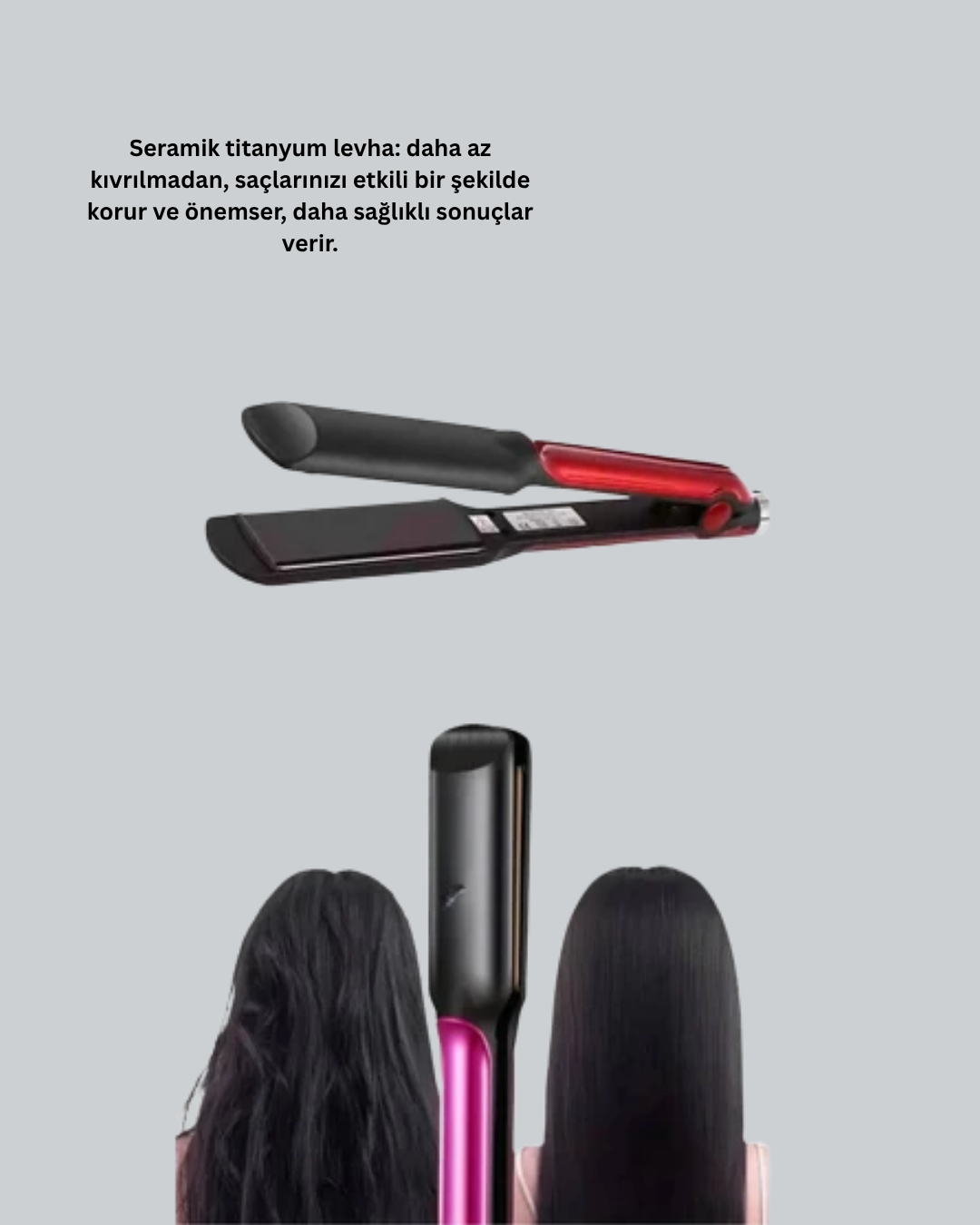 Elektriklenmeyi Azaltan İyonlu Saç Düzleştirici – Titanyum Plaka ve Şık Tasarım - Görsel 4
