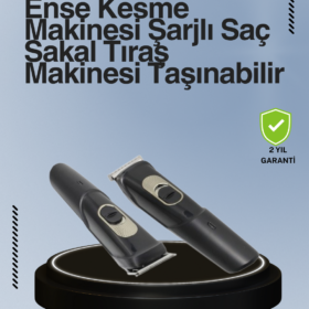 Kablosuz Paslanmaz Çelik Bıçaklı Profesyonel Saç ve Sakal Tıraş Makinesi – Sessiz Güçlü ve Ergonomik
