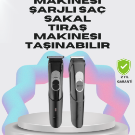 Taşınabilir Şarjlı Saç Sakal Tıraş Makinesi – 3 Taraklı Sessiz ve Ergonomik